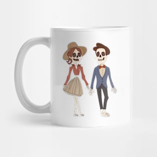 Dapper Skeleton Couple Mug